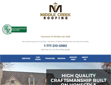 Tablet Screenshot of middlecreekroof.com
